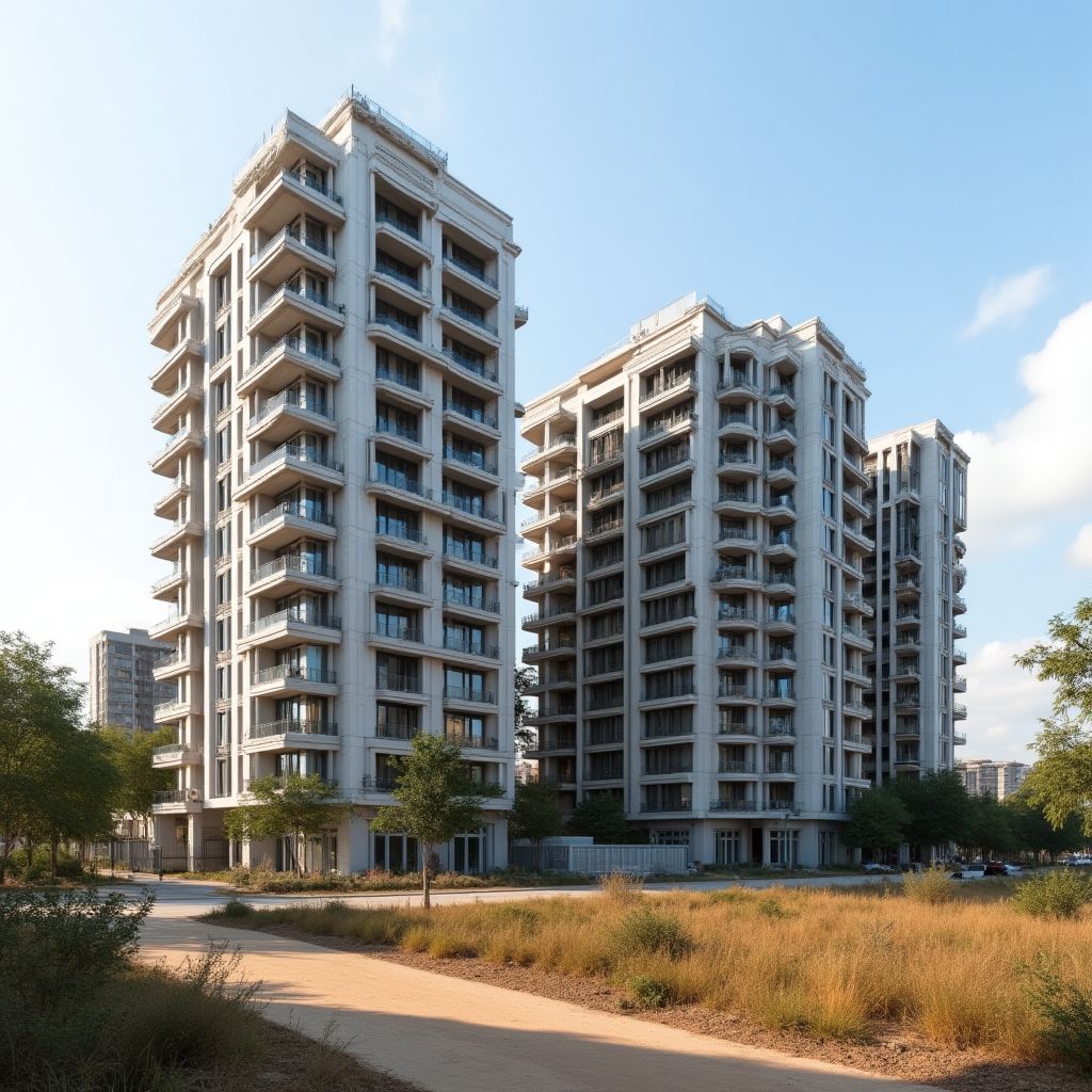Desarrollo inmobiliario moderno en construcción